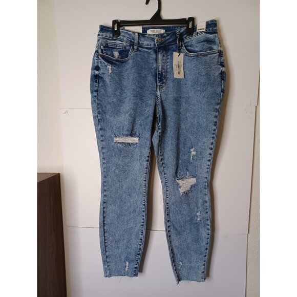 Judy Blue Denim - Judy Blue Skinny Fit High Waist Jeans Raw Hem Distressed 16W 34X27